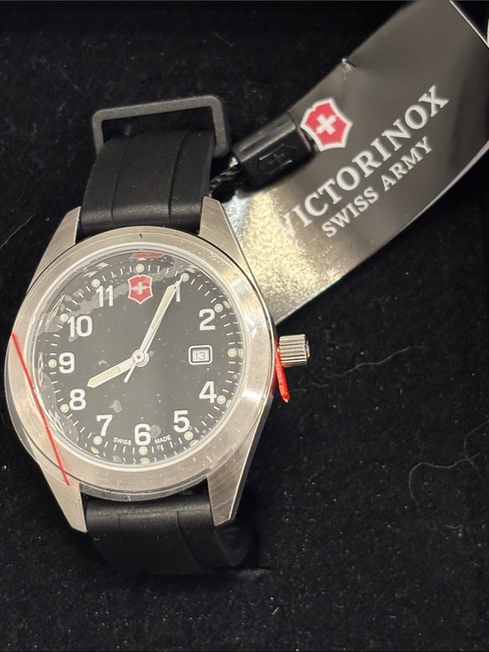 Victorinox Accessories - Victorinox Black Dial Swiss Army Watch with Red Accents